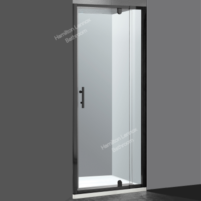 Shower Glass - Wave Series Adjustable (815-900mm) Pivot Door Black